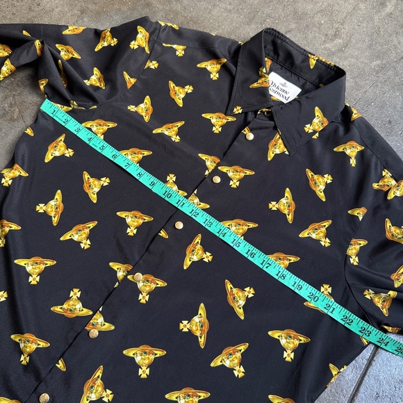 Vivienne Westwood All Over Orb Print Cropped Shirt w/ Metallic Buttons - Picture 8 of 14